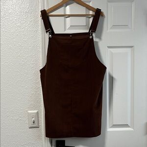Brown Corduroy Overall Dress